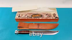 Mint Marble's Trailmaker Stacked Leather Hunting Bowie Knife + Sheath & Box