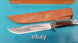 Mint Marble's Trailmaker Stacked Leather Hunting Bowie Knife + Sheath & Box