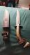 Muela Cazorla Fixed Bowie Knife with Crown Stag Handle and Belt Sheath