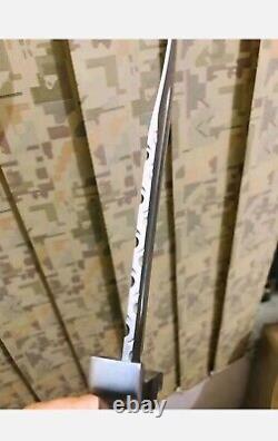 New Custom Handmade 5160 Steel Bowie Mirror Polished Hunting Knife, Stag Handle