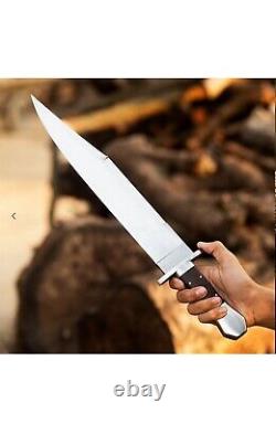 New Custom Handmade 5160 Steel Hunting Bowie Survival Knife, Wooden Handle