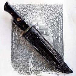 New Custom Handmade Die Tool Steel Hunting Bowie Survival Knife Horn Handle