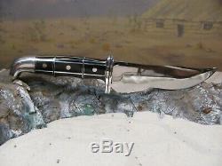 New Old Western L66 Knife & New Sheath Custom Buck 119 Style Silver/blk S Reed