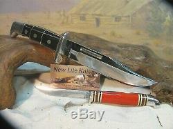 New Old Western L66 Knife & New Sheath Custom Buck 119 Style Silver/blk S Reed