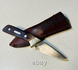 Nice Vintage Old Timer Schrade 1560T Fixed Blade Knife With Sheath