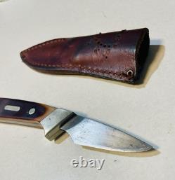 Nice Vintage Old Timer Schrade 1560T Fixed Blade Knife With Sheath