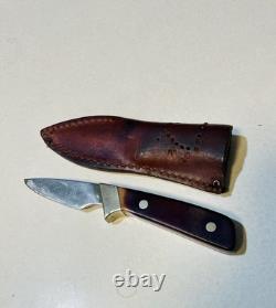 Nice Vintage Old Timer Schrade 1560T Fixed Blade Knife With Sheath