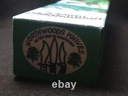 Northwoods Knives fixed blade knife, very early Northwoods, rare moose box