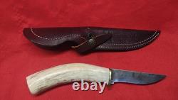 OBO! Very Rare LE. KAUTH Damascus Stage Handle Custom Made Skinner Fixed Blade