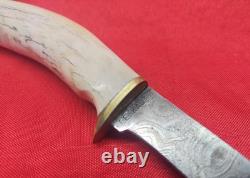 OBO! Very Rare LE. KAUTH Damascus Stage Handle Custom Made Skinner Fixed Blade