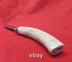 OBO! Very Rare LE. KAUTH Damascus Stage Handle Custom Made Skinner Fixed Blade