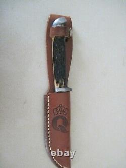 Old Vintage Antique Queen Hunting Knife With Original Sheath