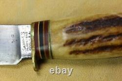 Old Vintage MARBLE'S Gladstone Mich. Stag Handle Hunting Knife w Marble's Sheath