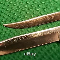 Old Vintage Robeson Shuredge Sportsmans Hunting Knife Knives Set W Sheath Lot NM
