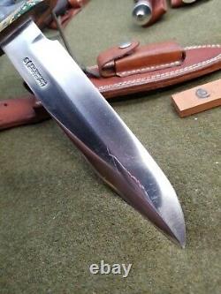 Older Randall Made Knives 14 7 Attack Stainless Blade with Sheath & stone