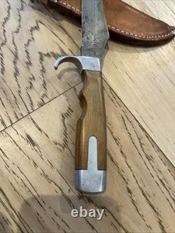 Olsen OK Howard City Mi #708 Rosewood Handle Fixed Blade Hunting Knife with Sheath