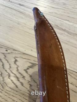Olsen OK Howard City Mi #708 Rosewood Handle Fixed Blade Hunting Knife with Sheath