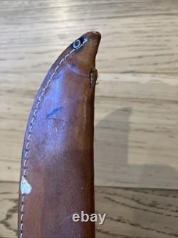 Olsen OK Howard City Mi #708 Rosewood Handle Fixed Blade Hunting Knife with Sheath
