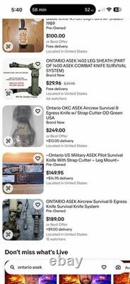 Ontario Knife Co. ASEK Survival Knife 5in Stainless Part Serrated with Sheath