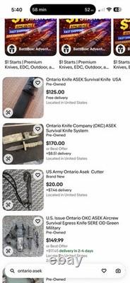 Ontario Knife Co. ASEK Survival Knife 5in Stainless Part Serrated with Sheath