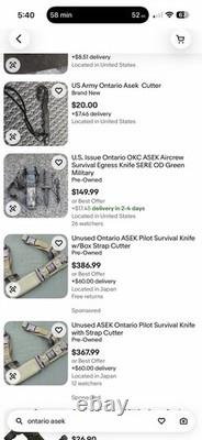 Ontario Knife Co. ASEK Survival Knife 5in Stainless Part Serrated with Sheath