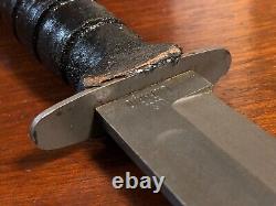 Ontario Knife Company OKC 8180 498 Marine Combat Knife & Leather Sheath CLEAN