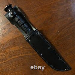 Ontario Knife Company OKC 8180 498 Marine Combat Knife & Leather Sheath CLEAN