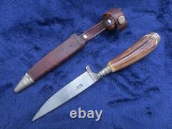 Original German Vintage Hunting Knife With Sheath Made By Voss Cutlery Germany