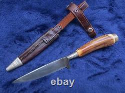 Original German Vintage Hunting Knife With Sheath Made By Voss Cutlery Germany