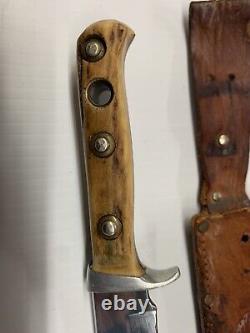 Original Puma Bowie Knife 6396 Fixed Blade Hunting Knife 1969 with Original Sheath
