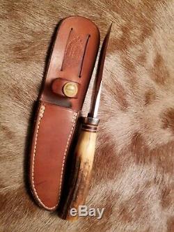 Original Randall 7-Spacer 8 4 Knife n Brown Button Sheath Stag Pre-1964
