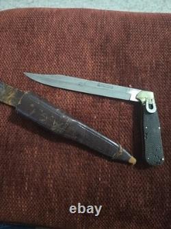 Othello Anton Jr. Slinger Germany Folding Knife With Sheath Vintage