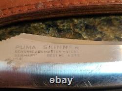 PUMA 6393 Skinner Genuine Stag Hunting Knife Leather Sheath Rare GERMANY 63171