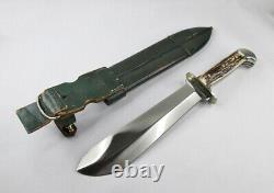 PUMA Knife WAIDBLATT 3588 Pre-'64 Stag Fixed Blade Knife withSheath Solingen, DE