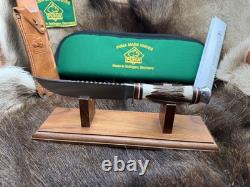 PUMA Scout Saw Blade Knife Stag Handles With A Leather Sheath Mint & Pouch