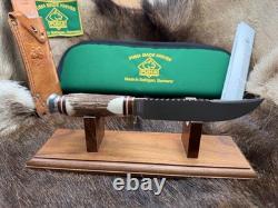 PUMA Scout Saw Blade Knife Stag Handles With A Leather Sheath Mint & Pouch
