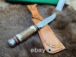 PUMA Scout Saw Blade Knife Stag Handles With A Leather Sheath Mint & Pouch