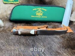 PUMA Scout Saw Blade Knife Stag Handles With A Leather Sheath Mint & Pouch