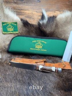 PUMA Scout Saw Blade Knife Stag Handles With A Leather Sheath Mint & Pouch