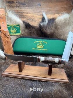 PUMA Scout Saw Blade Knife Stag Handles With A Leather Sheath Mint & Pouch