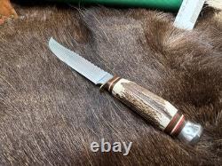 PUMA Scout Saw Blade Knife Stag Handles With A Leather Sheath Mint & Pouch