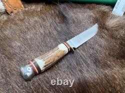 PUMA Scout Saw Blade Knife Stag Handles With A Leather Sheath Mint & Pouch
