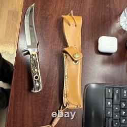 PUMA Skinner Fixed Blade Hunting Knife Stag/Antler Handle Sheath 1993