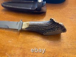 Parker Custom Series Drop Point Hunting Knife Crown Stag Hand Made Japan