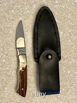 Parker Cutlery MINT Fixed Blade Drop Point Knife 5 with Sheath- MINT VINTAGE