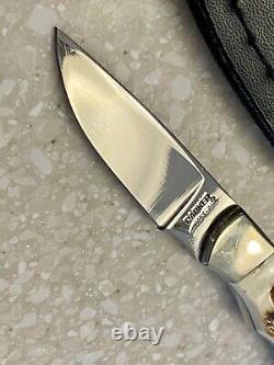 Parker Cutlery MINT Fixed Blade Drop Point Knife 5 with Sheath- MINT VINTAGE