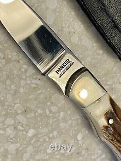 Parker Cutlery MINT Fixed Blade Drop Point Knife 5 with Sheath- MINT VINTAGE