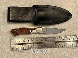 Parker Cutlery MINT Fixed Blade Drop Point Knife 5 with Sheath- MINT VINTAGE