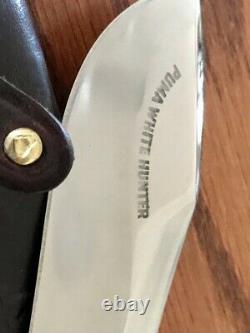 Pre 1964 Puma 6377 White Hunter Knife Stag Handles Sheath Pristine Condition