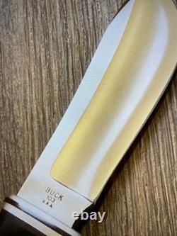 Pre Date Code Buck #104 Twin Knife Set with102 & 103 Fixed Blades, Leather Sheath